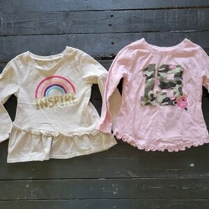 Garanimals Long Sleeve Tops Bundle Lot Toddler Girl 2T Rainbow Beige Pink Camo